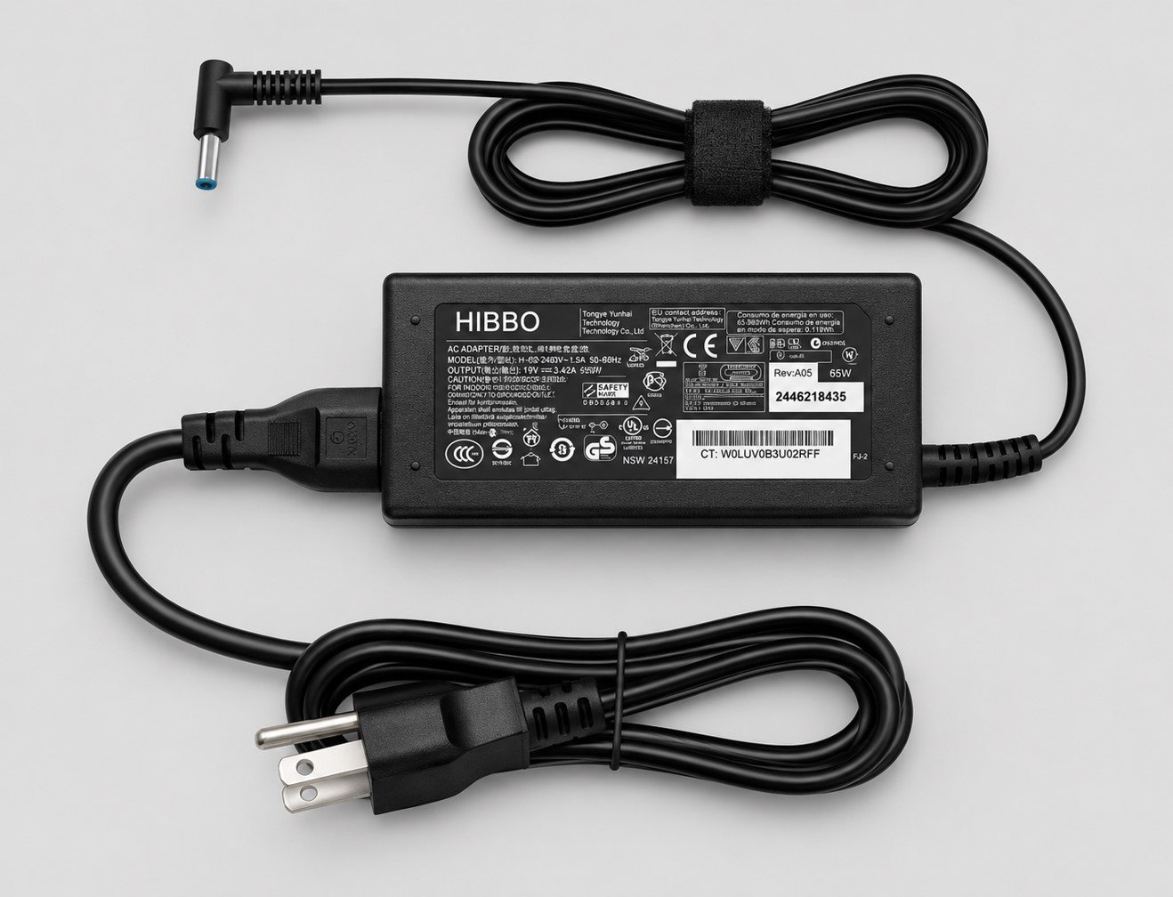 HP 65W blue pin laptop charger replacement adapter